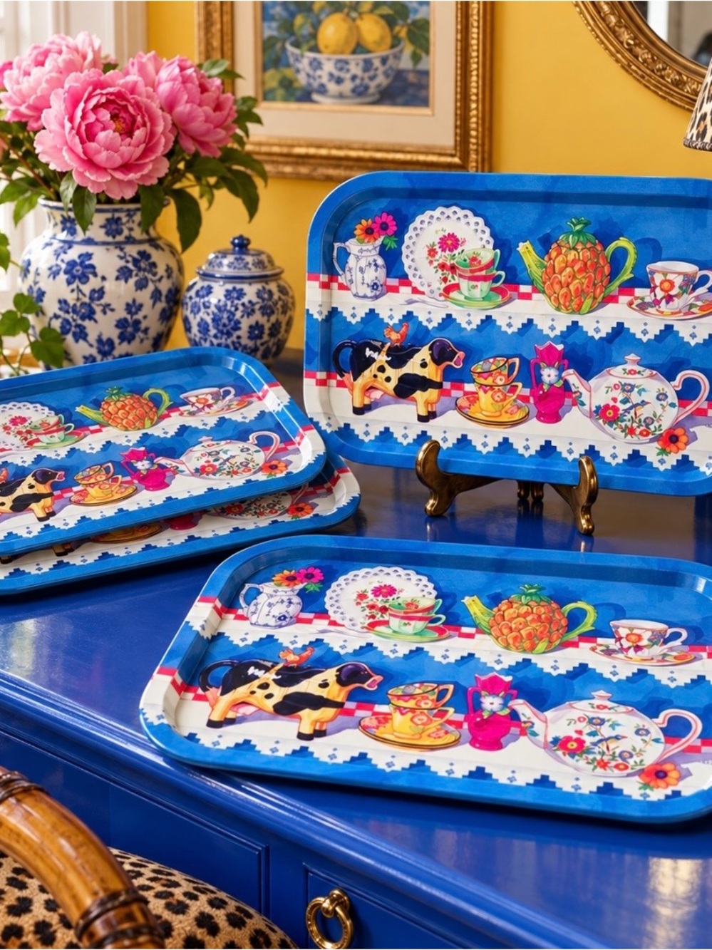 Vintage B&D Metal Serving Trays Set of 4